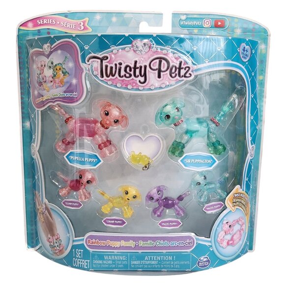 Twisty Petz Rainbow Puppy Family Charms Bracelet Ring Necklace 4+ Series 3 NEW - Picture 1 of 2